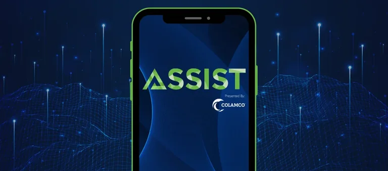 The COLAMCO ASSIST app running on a smartphone