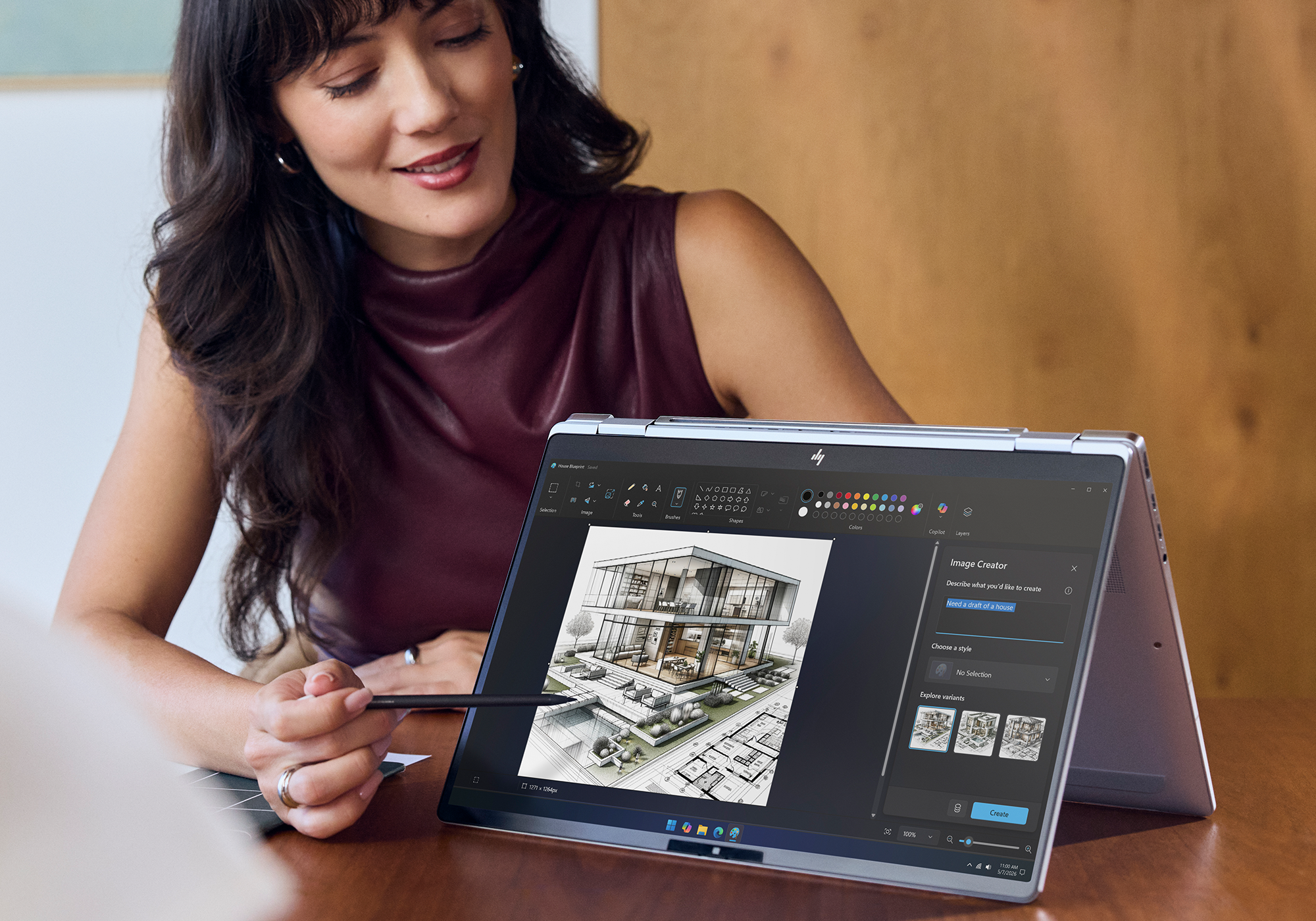 HP EliteBook X Flip G2i 14-inch Notebook AI PC in Glacier Silver — collaboration feature